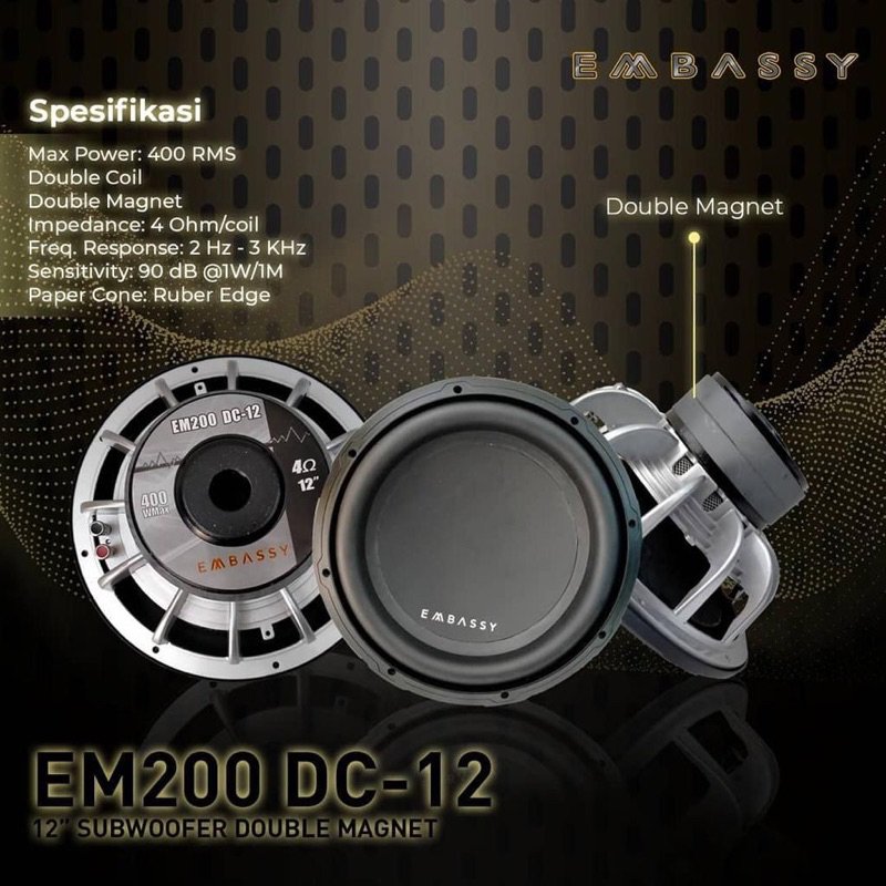 subwoofer embassy EM200 DC12