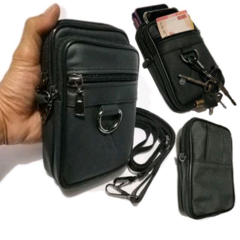 tas hp kulit asli - tas selempang pria kulit - tas pinggang hp