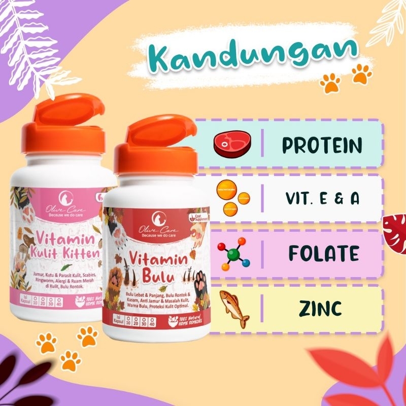 OLIVE CARE PAKET VITAMIN BULU &amp; KULIT KITTEN