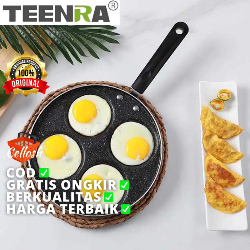 Penggorengan Wajan Panci Teflon Cetakan Takoyaki Telur Omelet Anti Lengket Egg Fyring Pan Non-stick 4 Holes