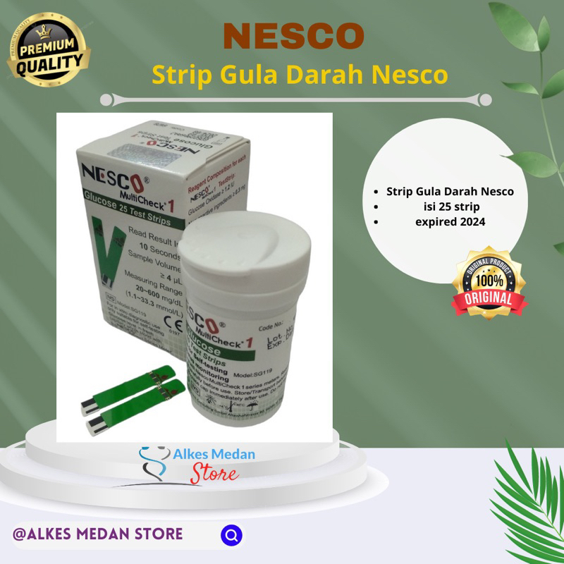 Nesco Blood Glucose 25 strip Nesco Gula Darah 25 stick / Neeco glucose /strip gula nesco