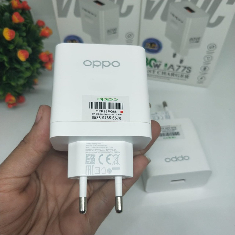 ADAPTER CHARGER/BATOK CHARGER OPPO A77S B123 , 80W Support FastCharging &amp; Vooc Promo Sen