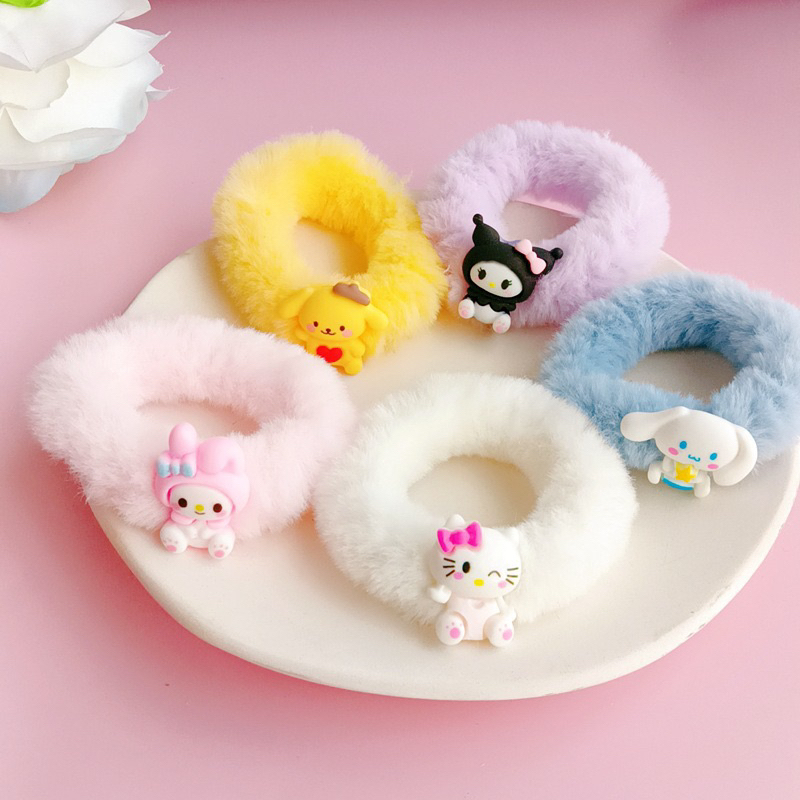 Jepit Karet Jedai Rambut Anak Import Model Sanrio Family