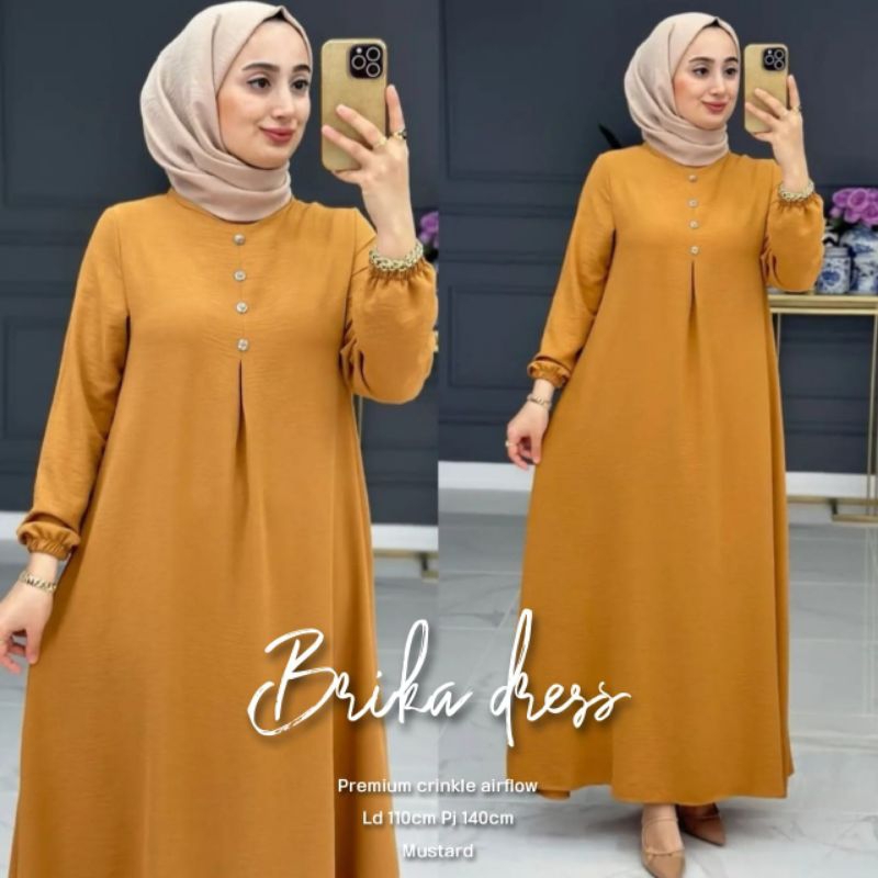 BRIKA DRES WANITA BAHAN CRINGKLE AIRFLOW TERBARU