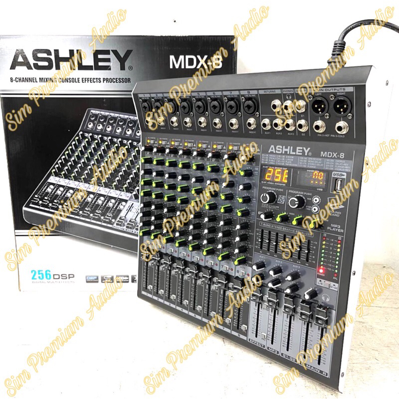MIXER AUDIO ASHLEY MDX8 MDX 8 8CHUSB-BLUETOOTH-RECORDING NEW (BISA COD)