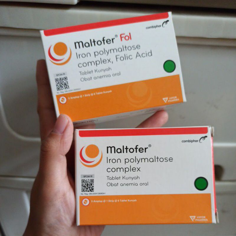 Maltofer dan Maltofer Fol Obat Anemia Tablet Kunyah Chew Anak dewasa ibu hamil dan menyusui per strip 6 tablet