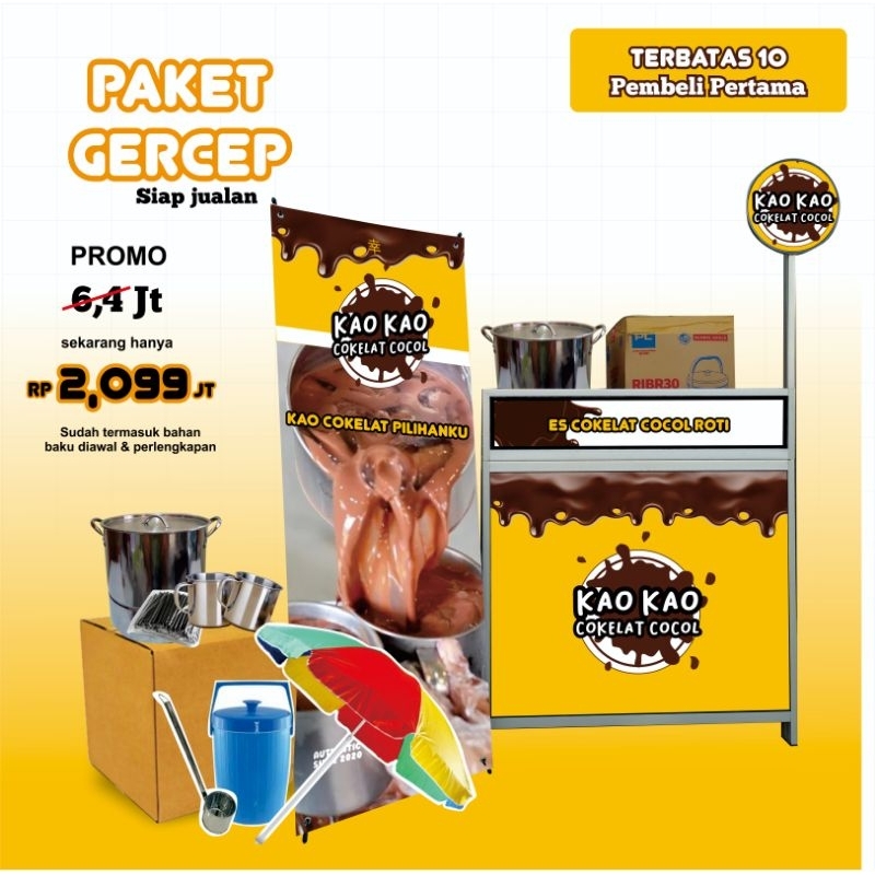 

Franchise Paket Usaha Es Coklat Cokelat Kao Kao