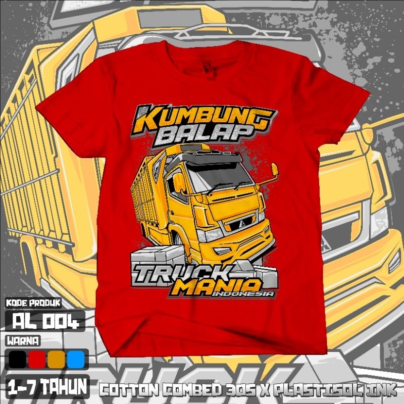 BAJU ANAK GAMBAR MOBIL TRUK OLENG AL 04  USIA 1_7 TAHUN KAOS TRUK ANAK DISTRO