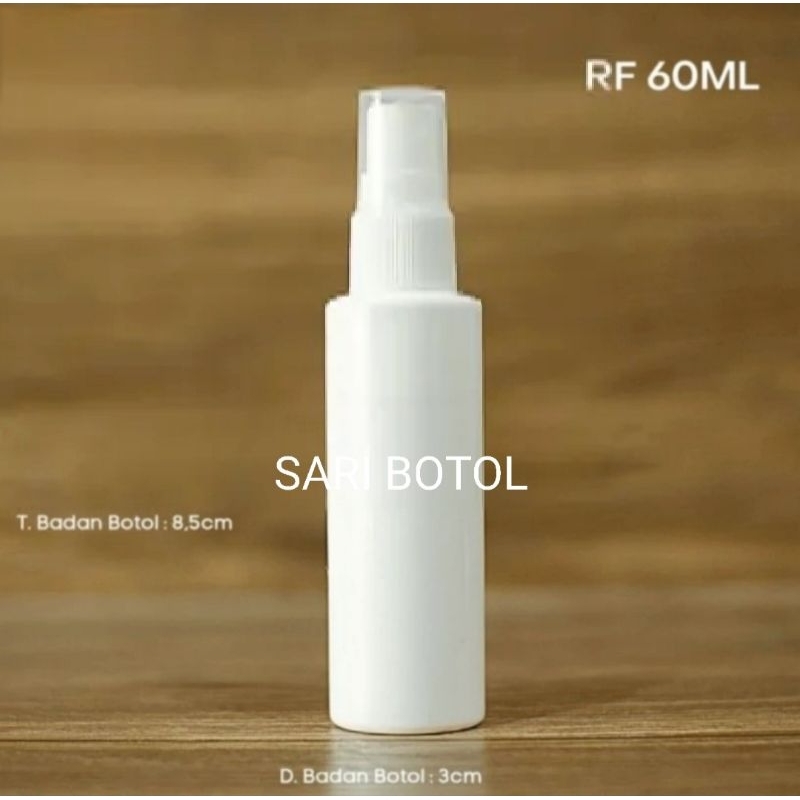 BOTOL SPRAY 60 ML MODEL RF PUTIH PET PLASTIK / BOTOL RF 60ML