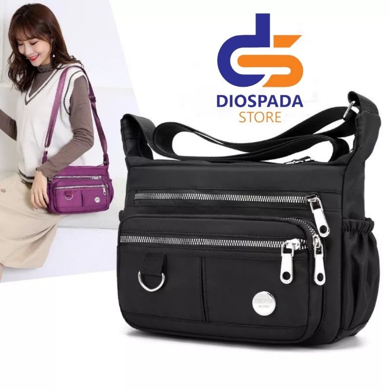 TAS SELEMPANG WANITA PEREMPUAN JINGPIN MIRIP CHIBAO IMPORT BAHAN NYLON WATERPROOF TAHAN AIR / TAS JINJING SLING BAG WANITA