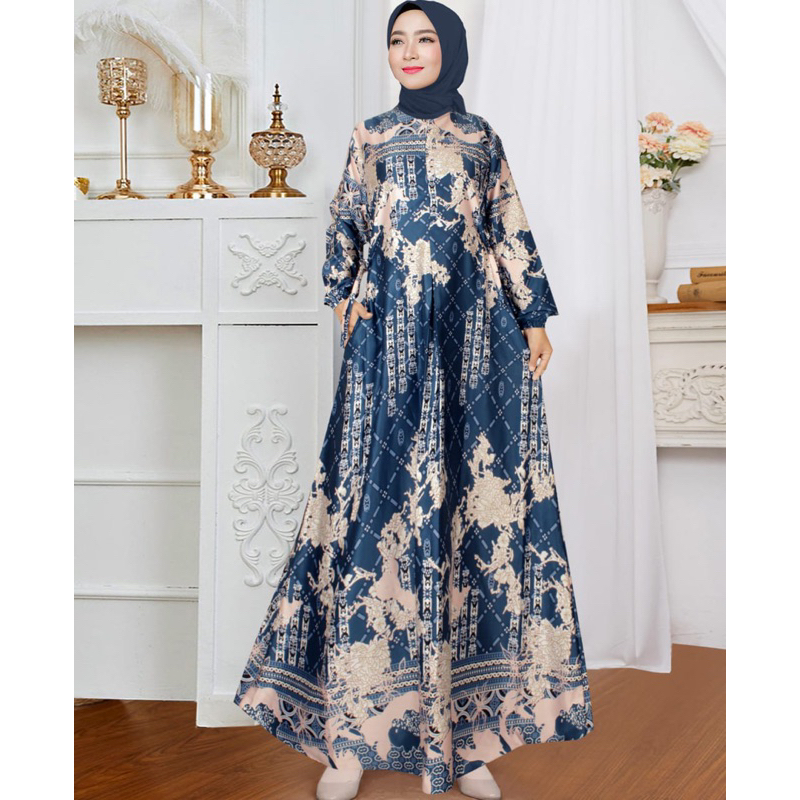 Starla Dress |Gamis Motif Maxmara Lux |Gamis Wanita Motif terbaru | Gamis Maxmara Silk |Gamis Jumbo