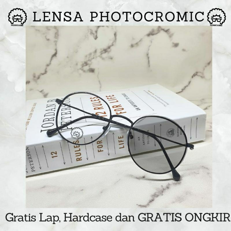 Frame Kacamata Anti Radiasi Photocromic Wanita Pria Minus Kaca Mata Fotocromic Potocromic Cewek Cewe