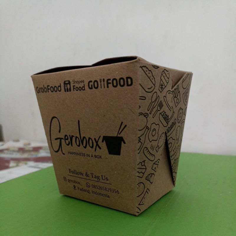 

Food pail L kraft custom cetak gratis design PIKAPACK