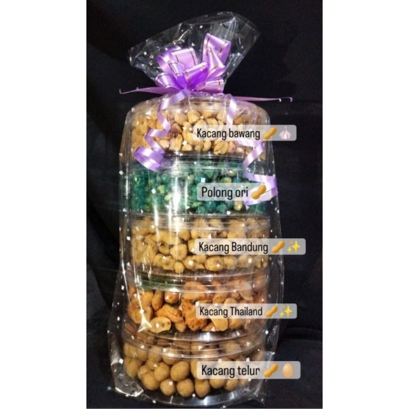 

paket kacang 5 susun berat 1.190gr