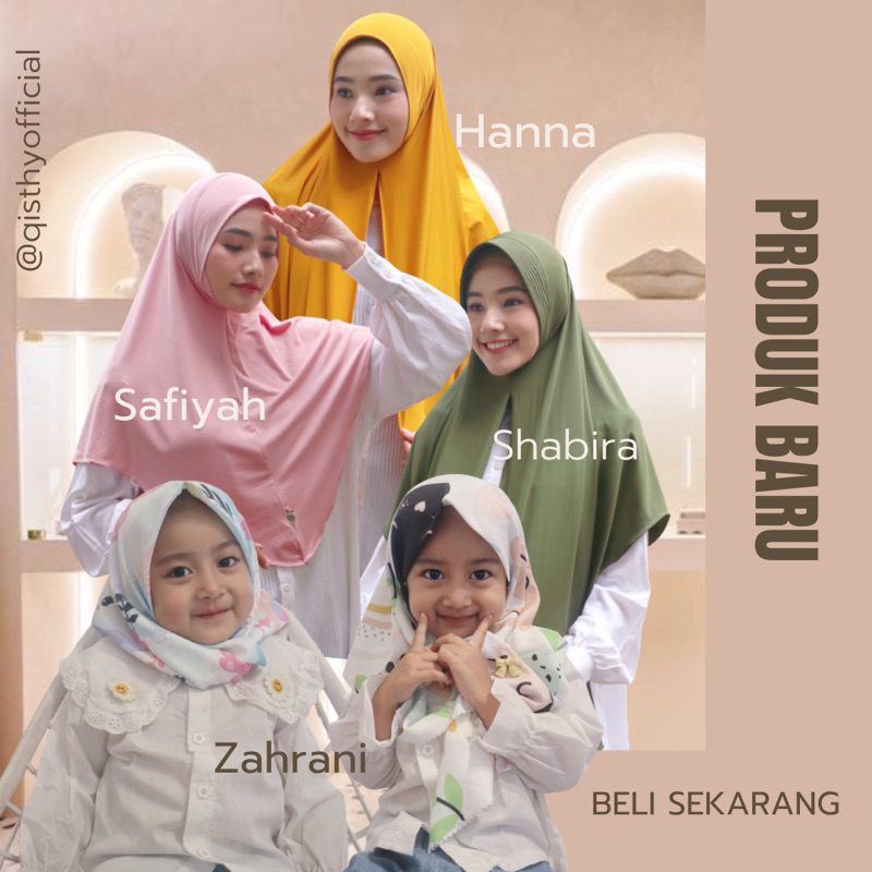 Khimar Arsyila | Khimar Instan Malay Jersey / Khimar Soft Ped Jersey / Jilbab Instan Syar’i | Hijab Menutup dada Jersey | Premium by Qisthy Hijab