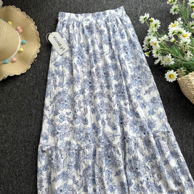 Longkirt flowers Rok korea wanita 117