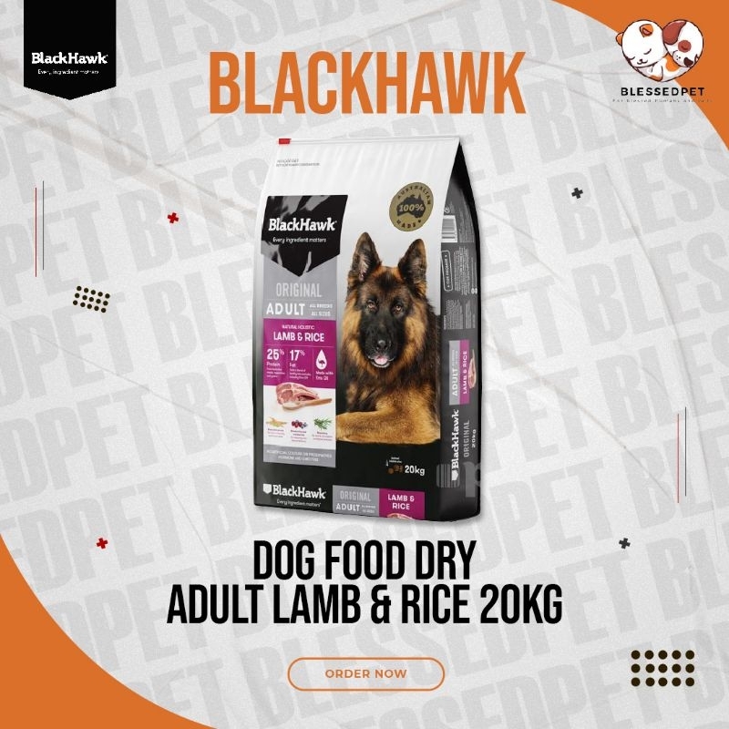 BLACKHAWK Dog Food Dry Adult Lamb & Rice 20kg