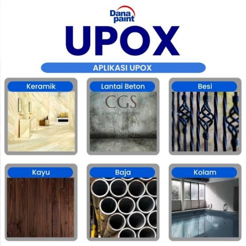 UPOX CAT LANTAI DANAPAINT SET - EPOXY FLOOR COATING CAT KOLAM CAT KERAMIK CAT KAMAR MANDI CAT UPOX