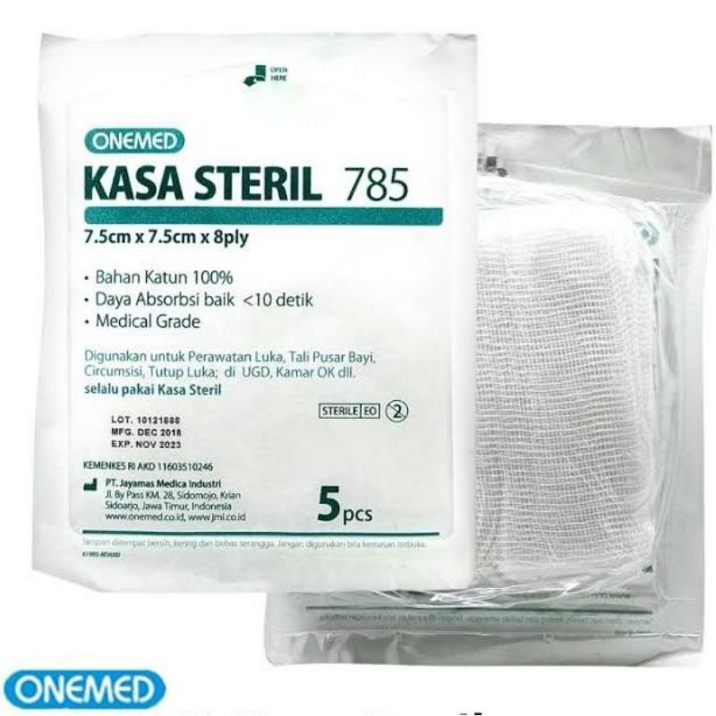 ONEMED KASA STERIL 7.5x7.5cm 8ply 5Pcs KASA STERIL 785