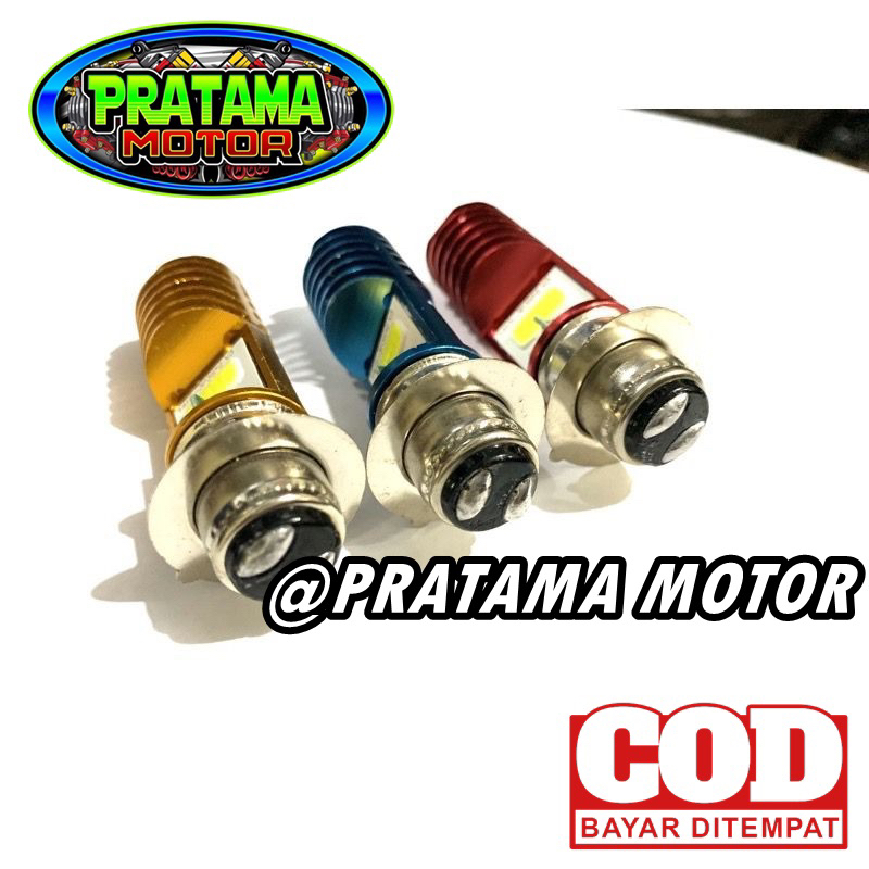 PROMO Lampu Led Bohlam Led H6 2 Sisi 2 Led Mikachi Warna Universal Matic Bebek