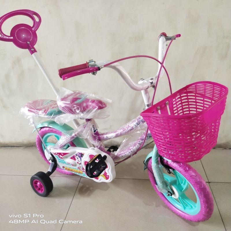 Sepeda Anak mini 12 inch Erminio &amp; Monchichi Stir New