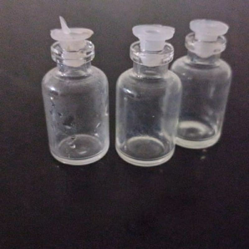 JP BOTOL TESTER PINISILIN VIAL TUTUP PENTIL BAHAN KACA UKURAN 7 CC
