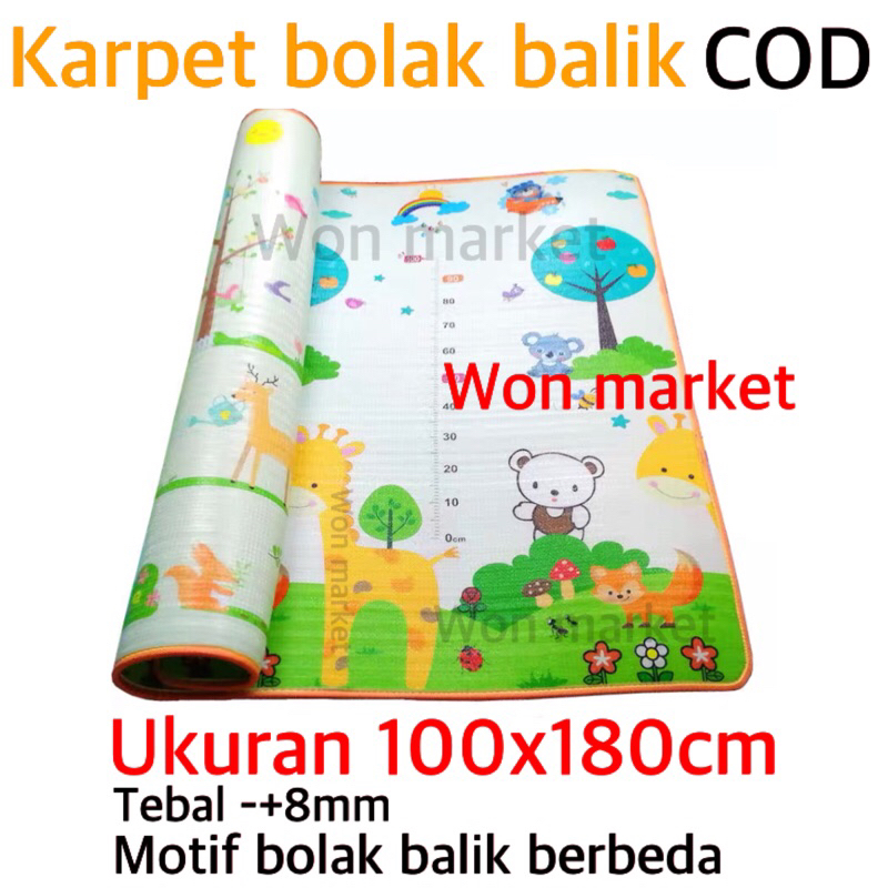 karpet bolak balik 100x180cm | karpet tebal | karpet xpe | karpet foam