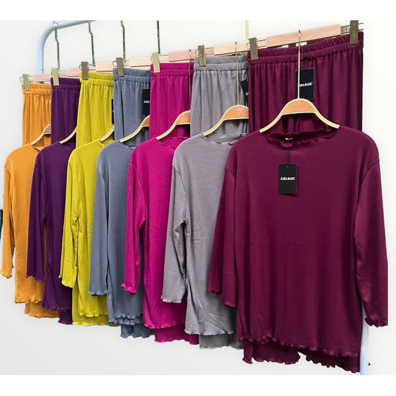 SET KNIT RIB PREMIUM/SETCEL WANITA/SETELAN CEWEK