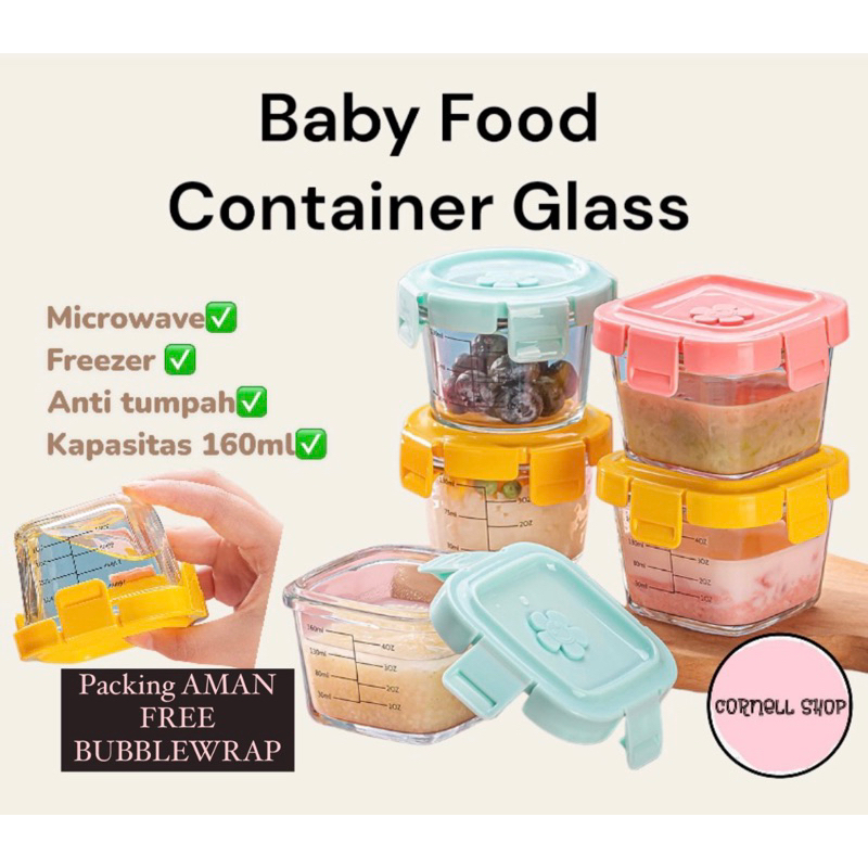 Wadah Mpasi Bayi Kaca Baby Food Container Glass