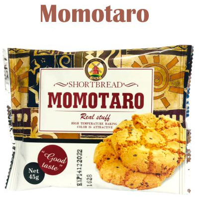 MOMOTARO SHORTBREAD 45 gr BY AOKA COOKIES ORIGINAL COKELAT MAKANAN RINGAN CEMILAN ANAK BISKUIT KUE WAFER KUKIS ROTI KERING GROSIR MURAH 45 GRAM