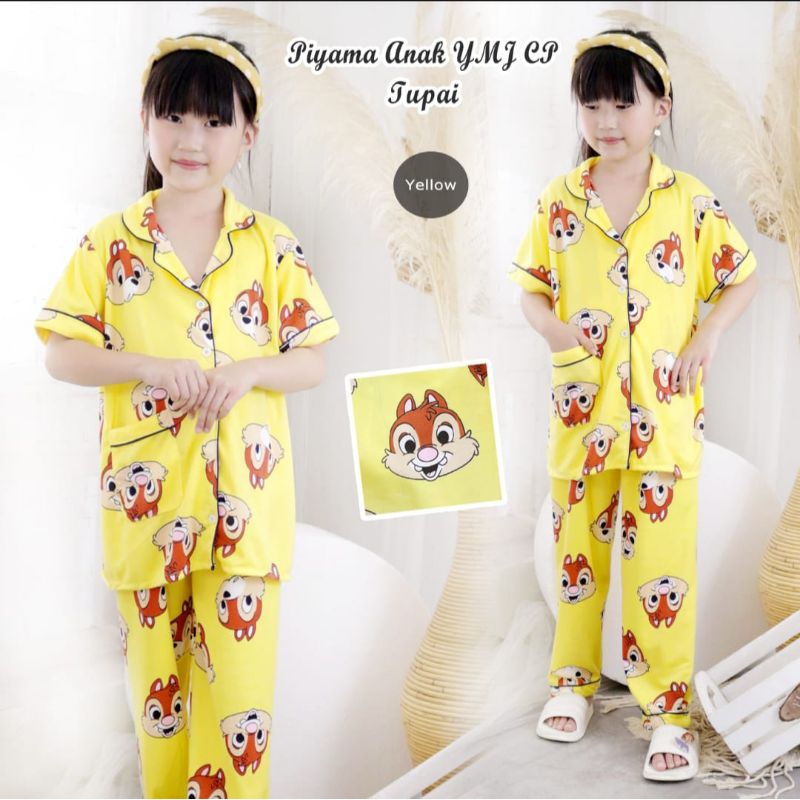 Baju tidur piyama anak perempuan cp kancing import