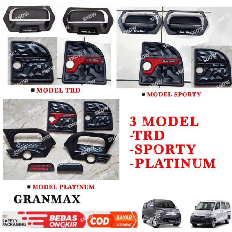 Paket Outer Handle Tank Cover Granmax Gran Max Sporty Platinum Hitam