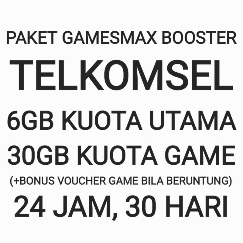 [CHAT DULU SEBELUM ORDER]Paket GamesMAX Diam0nd Telkomsel 30 Hari Bulan Sebulan Bulanan Booster Game