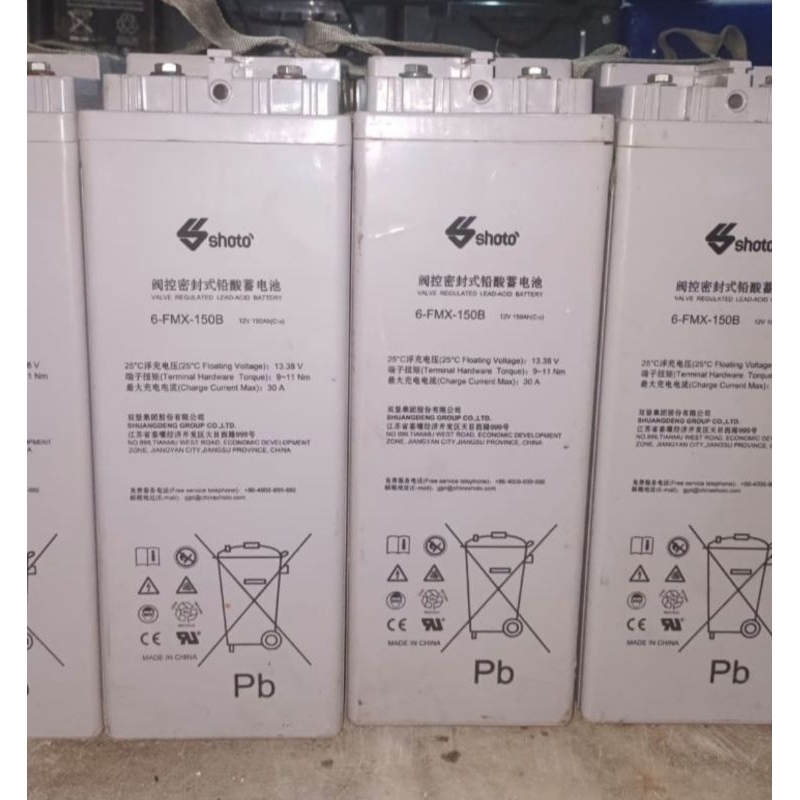 battery VRLA merek shoto 12v 150ah second