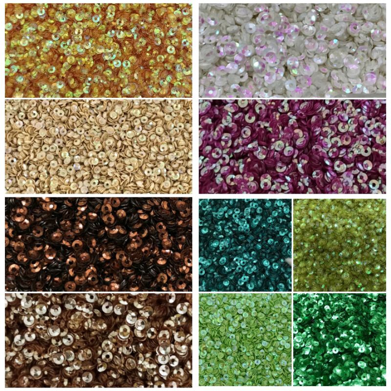 Payet Mote Ramboci Piring Mangkok 3mm Sequin Craft Diy