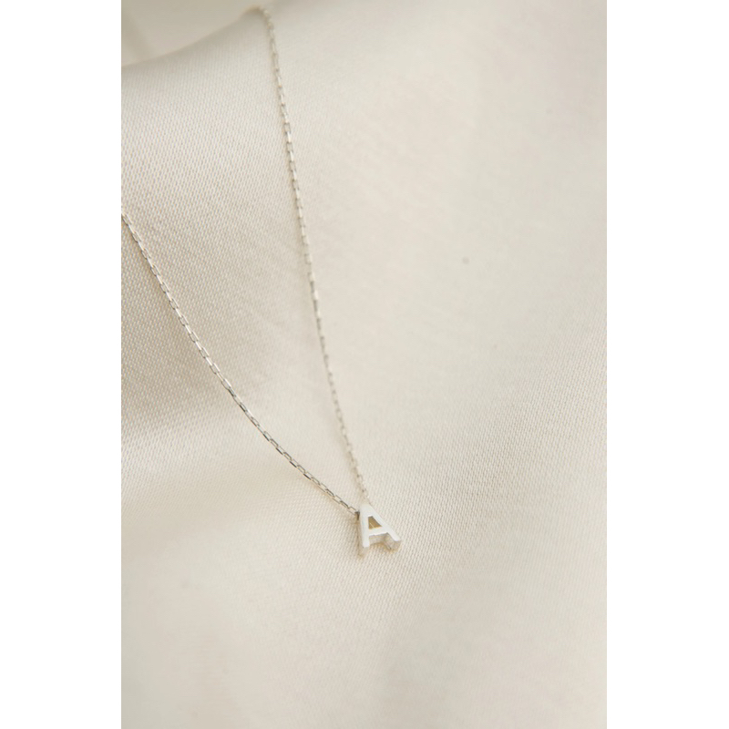 Ark.co - BASIC INITIAL NECKLACE Gold &amp; Silver kalung stainless steel alfabet alphabet inisial huruf minimalis anti karat