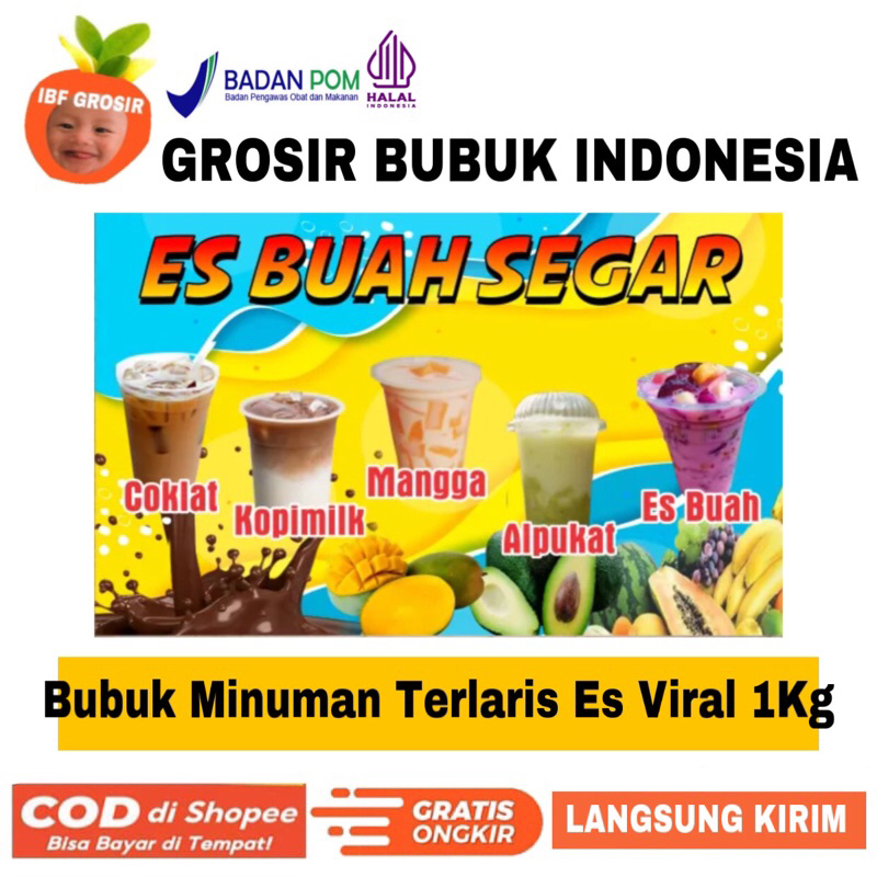 

Bubuk Minuman Es Pinggir Jalan powder Drink mangga durian alpukat drink premium mix 1kg