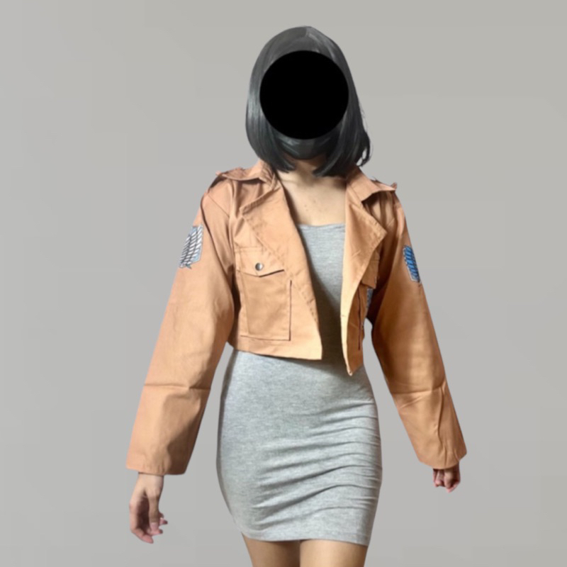 【Rollenz】Ready Attack On Titan Jacket Dress Mikasa Ackerman AOT SNK Shingeki No Kyojin Crop Jaket Dr