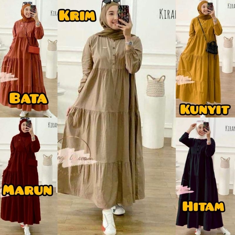 gamis midi polos