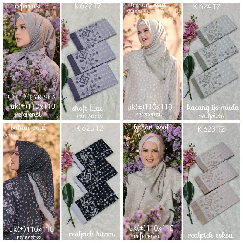 jilbab segi empat  motif voal motif lasercut denay motif voal motif premium (harga grosir partai)