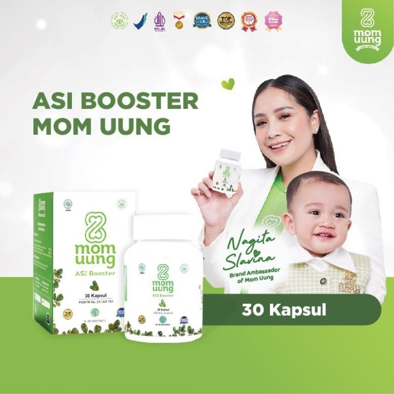 Mom Uung ASI Booster isi 30 kapsul / 60 kapsul Pelancar ASI/Kapsul Kelor BPOM HALAL HERBAL