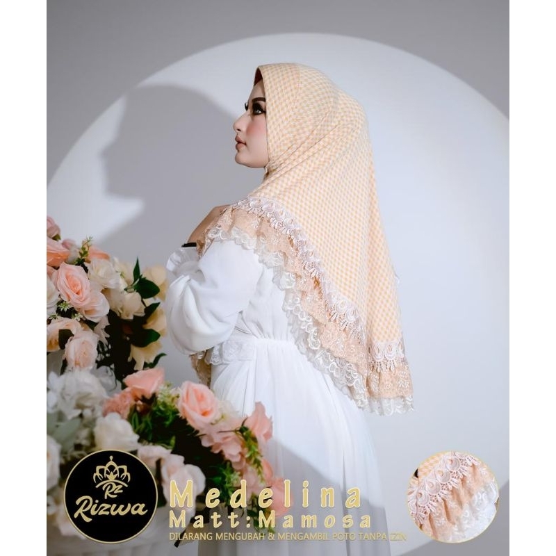 (Rizwa Hijab) MEDELINA •jilbab instan jersey mamosa•hijab instan rempel