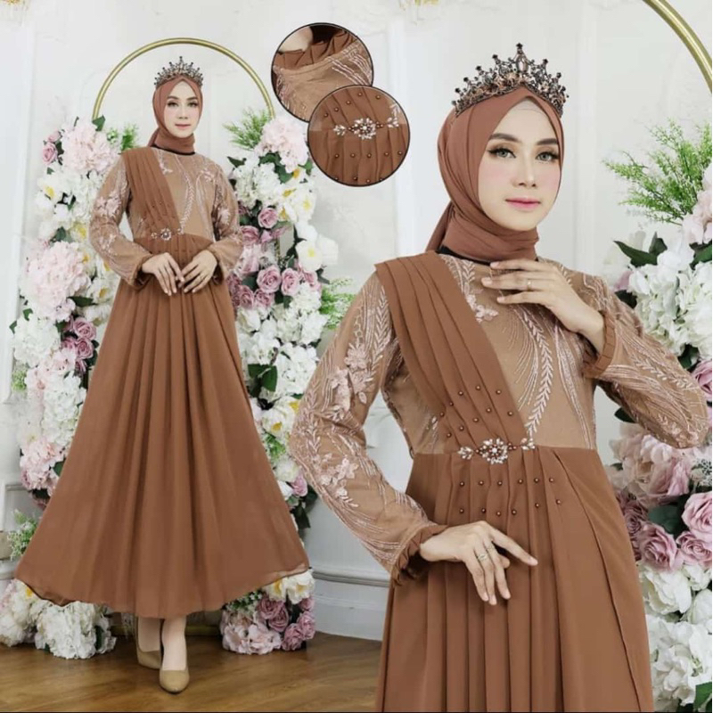 Gamis Salendang Payet / Gamis Modern / Gamis Kebaya Bridesmaid