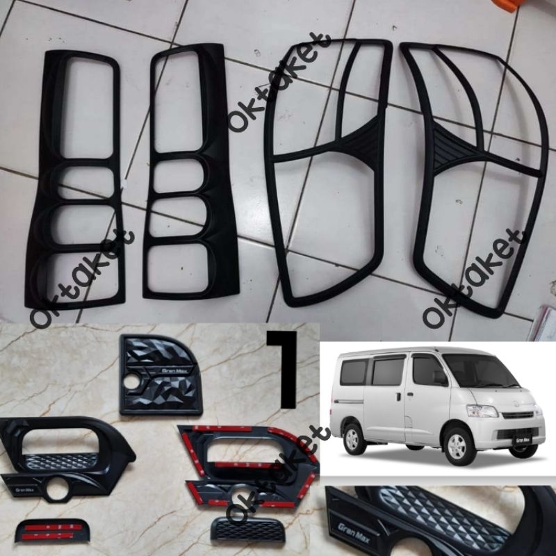 paket lengkap Granmax Grand max Hitam &amp; Chrome garnish depan belakang outer handle tank cover