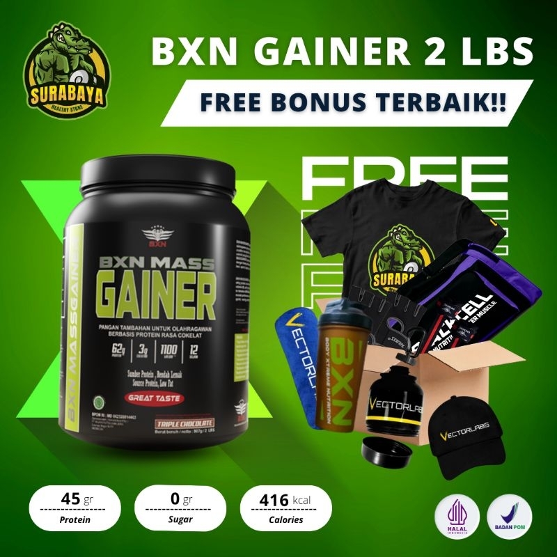 BXN Xtreme Mass Gainer 2 Lbs Penambah Berat Badan Protein Weight Gain BPOM Halal MUI Non Vectorlabs Master Whey Master Mass 3 12 11 Lbs