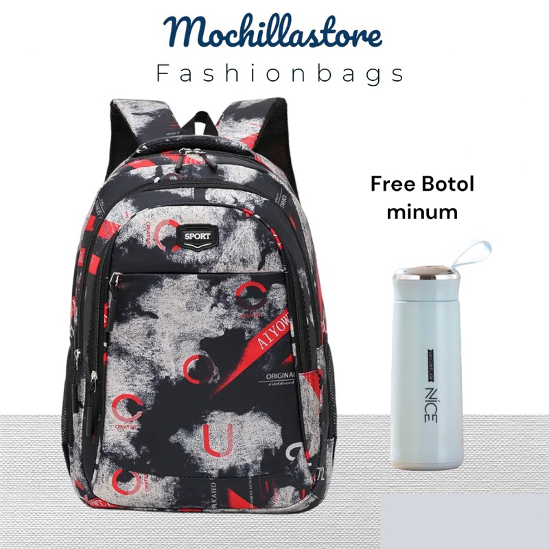 Mochillastore - Tas Ransel Sekolah Anak Laki-laki Tas Ransel Backpack Anak Sekolah SD SMP SMA Tas Anak Remaja Muatan Besar masuk Buku Paket  LKS dan Laptop + Tambler Tas COD Termurah