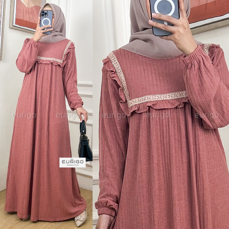 Sova Maxy - Gamis Knit Rajut Renda LD100+ Bumil / 368-6943