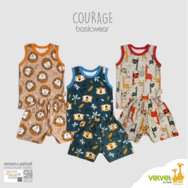 Setelan Oblong Singlet XL XXL - Motif Bayi Anak Velvet