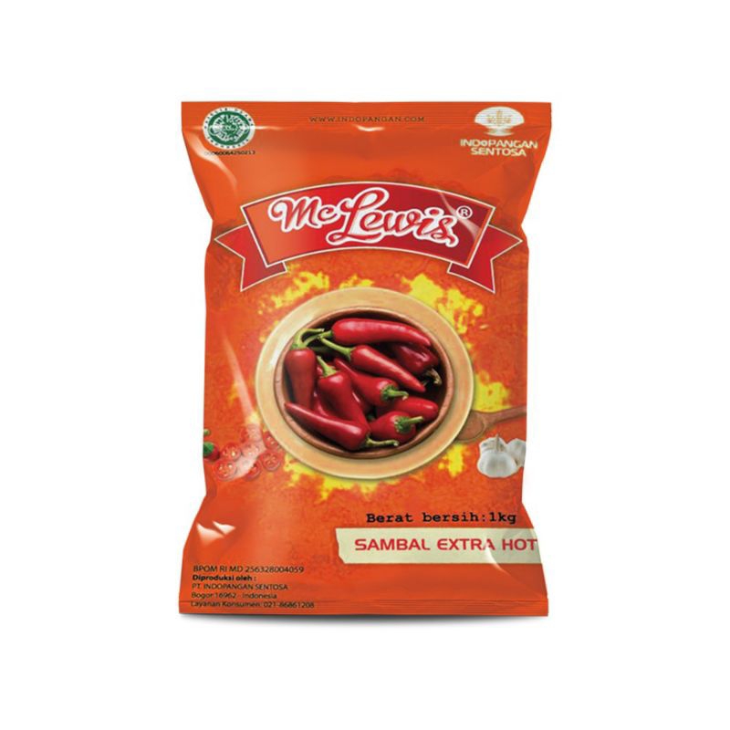 

Mc lewis chili extra hot/saos mc lewis extra pedes kemasan 1kg