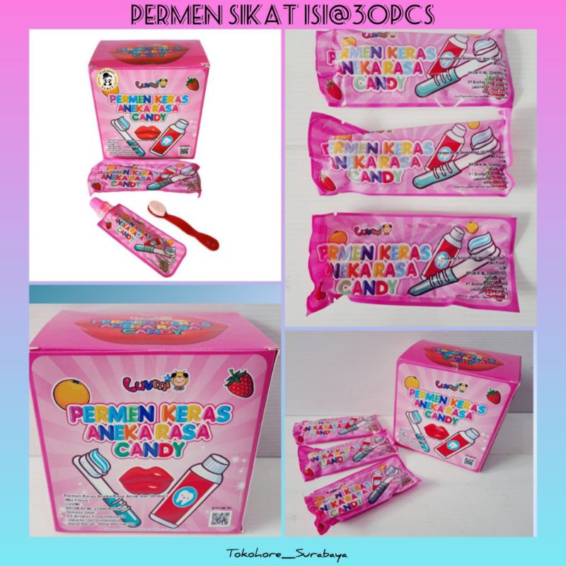(FreeOngkir) ISI 30PCS/ PERMEN SIKAT GIGI/PERMEN ODOL/PERMEN PASTA GIGI VIRAL Halal Terpopuler